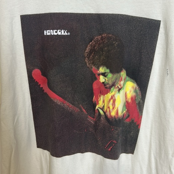 Lucky Brand Authentic Jimi Hendrix Graphic Tee shirt size medium cream crew neck - Picture 2 of 5